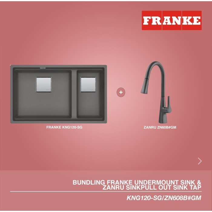 HOT SALE Franke BUNDLING Undermount Sink KNG120-SG + Zanru Pull Out Kitchen Faucet