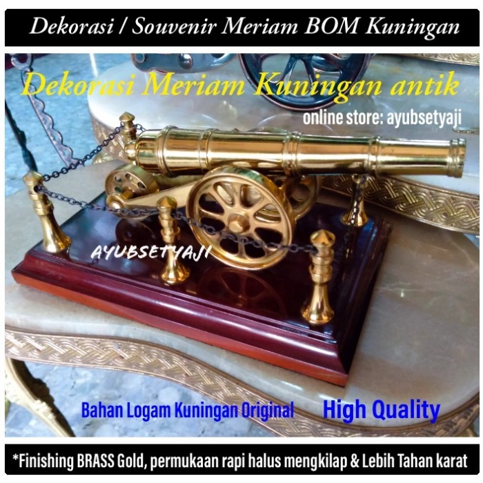 My Dekorasi Meriam Kuningan Souvenir Bom Meriam Brass Antik Mewah Ukir
