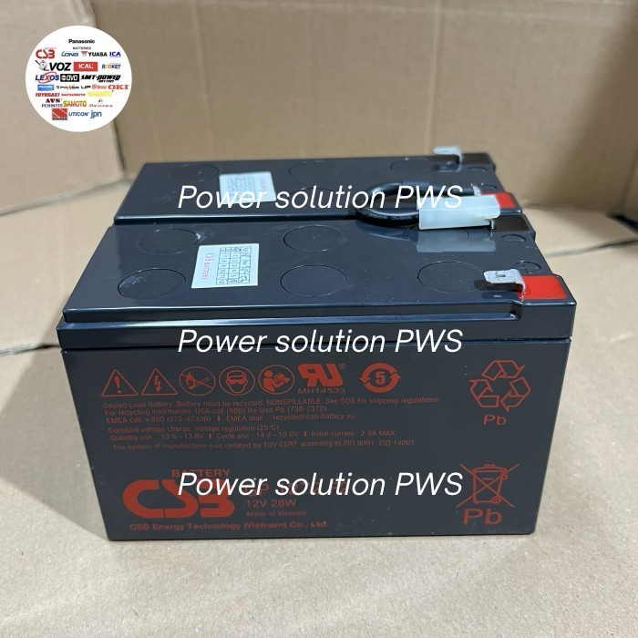 Aki Baterai Standar UPS APC RBC CSB For UPS APC 1100 1400 + Kbl Jumper
