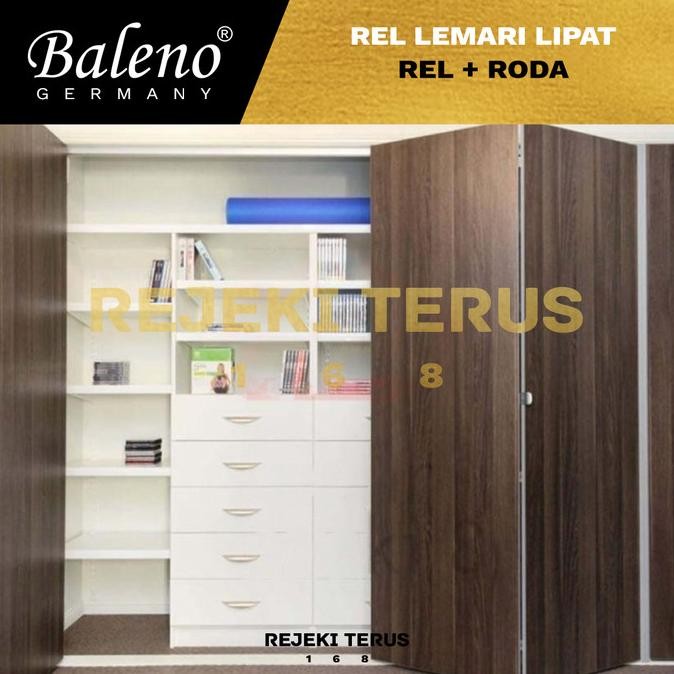 NEW REL PINTU LEMARI LIPAT TARIK DORONG + RODA 2M ENGSEL FOLD FOLDABLE WARDROBE