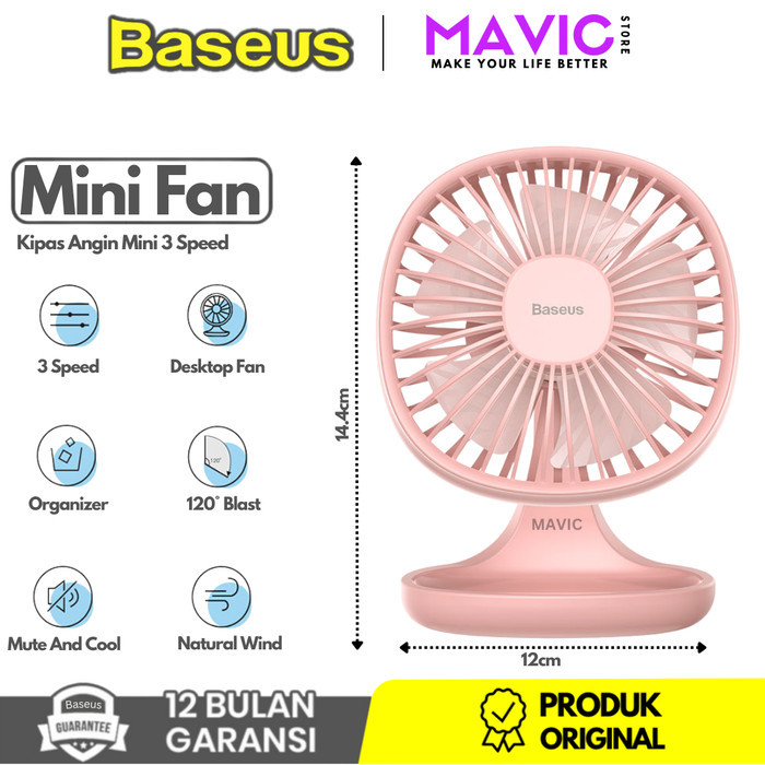 BASEUS PUDDING SHAPED FAN KIPAS ANGIN MEJA USB