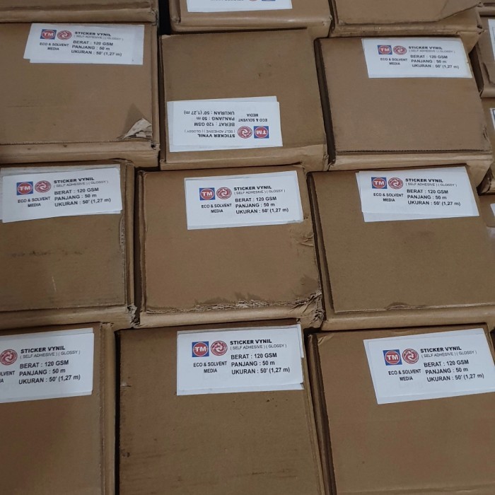 

STICKER VINYL GLOSSY ECOSOLVENT/OUTDOOR 120 GSM 50" ( 1,27 M X 50 M )
