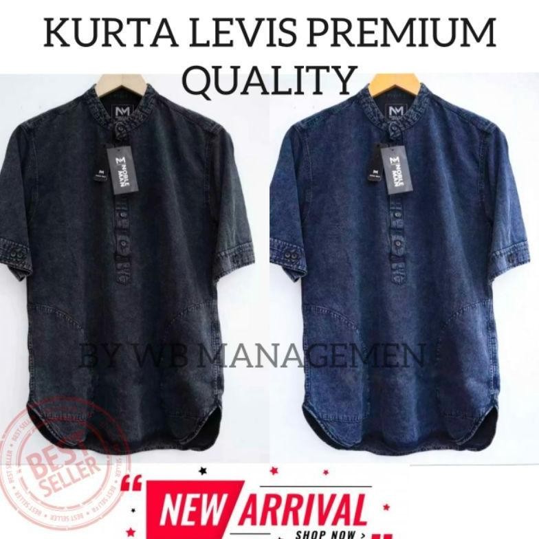 Flash Sale Baju Koko Jeans Kurta Premium Quality Kurta Jeans Jumbo Koko Lengan Pendek Asli