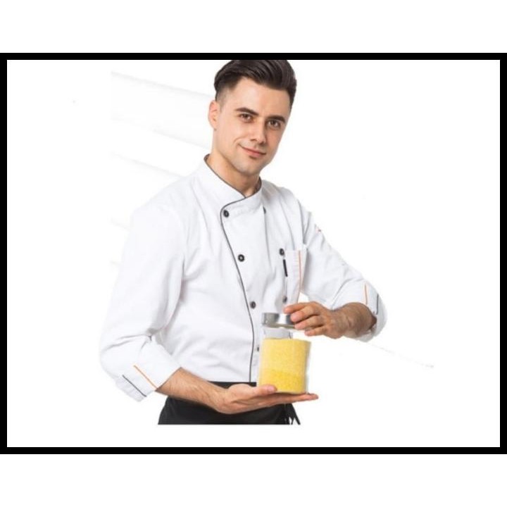 Terlaris Baju Chef Baju Koki Chef Jacket Lengan Panjang Pria Wanita Good Quality