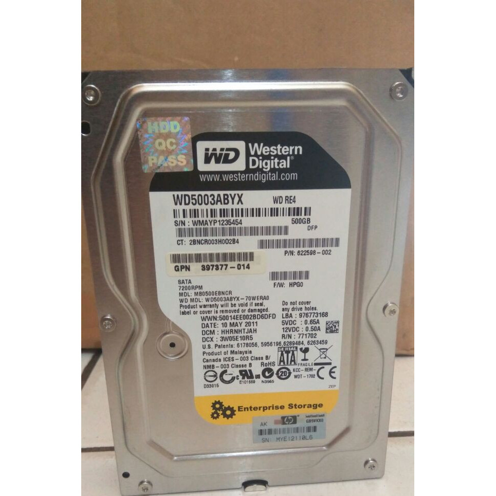 TERMURAH - HARDISK INTERNAL 3.5 PC 500GB WD BLACK enterprise storage