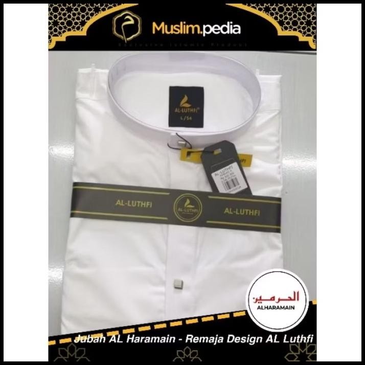 Promo Trend Fashion Outfit Baju Gamis Muslim Pria Jubah Putih Al Lutfi Model Haramain Best Quality A