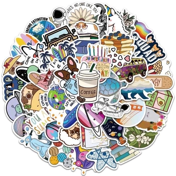 DISKON Stiker Aesthetic Stiker HP Aesthetic Style 190138- Stiker High Quality, Stiker Aesthetic