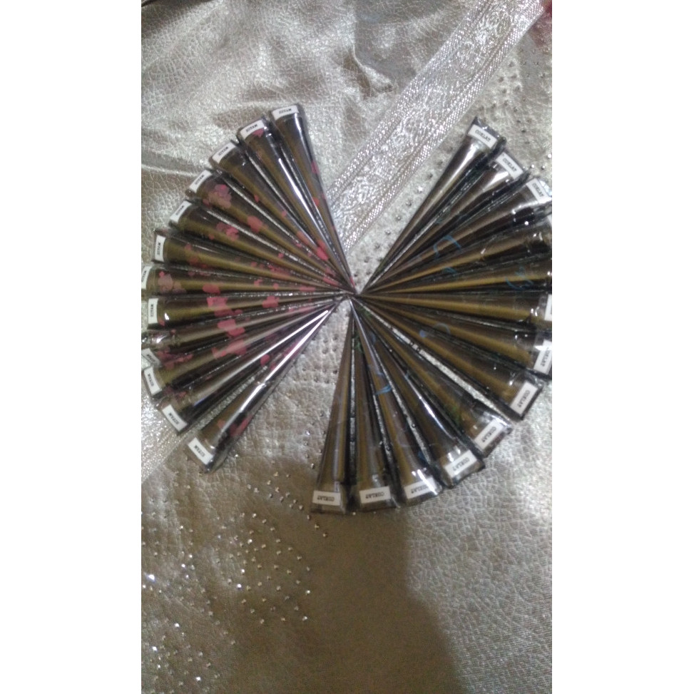 PEWARNA TATO TATTO ALIS HENNA HENA INAI INAY ORI 2PCS COKLAT DAN HITAM