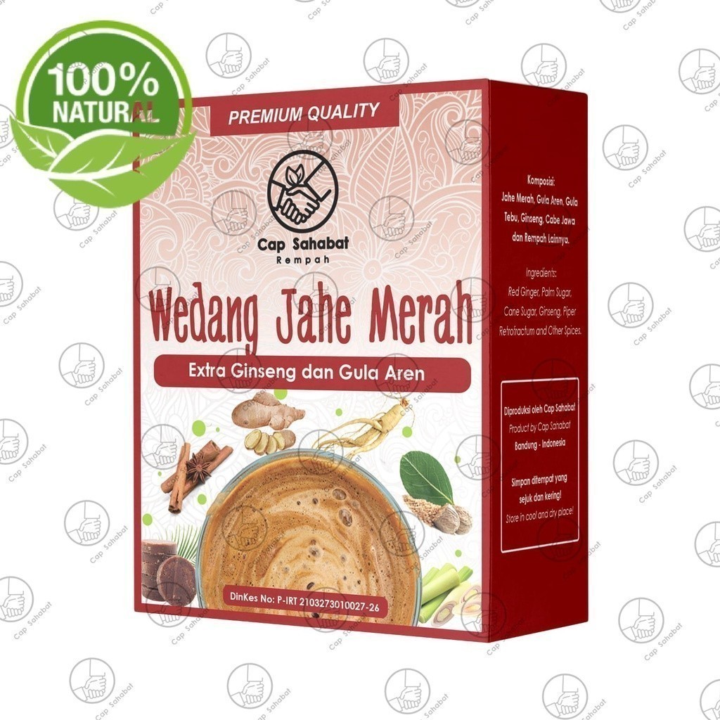 

Wedang Jahe Merah Aren Cap Sahabat (Isi 4 Sachet) / Extra Ginseng / Jamu Instan / Rempah / 100% PREMIUM QUALITY