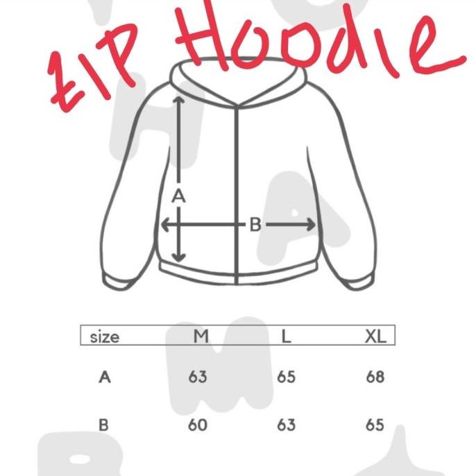 Chambre De La Vain Hoodie Zip Oversized Boxy Hooney/Feeling/Sparks/Living a Live/Aligned/Basic [ORIG