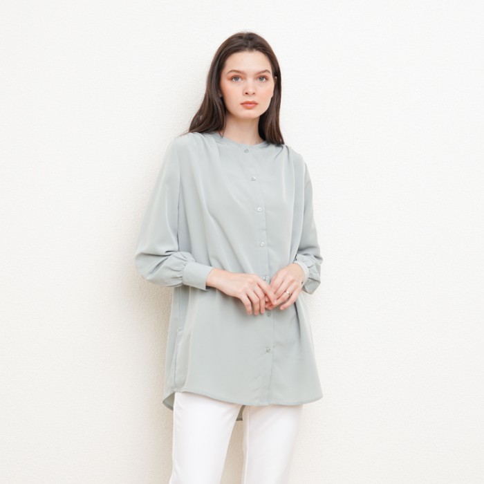 Valino Ladies Tunik Leher Bulat Hijau Wanita - D-Cdfg18-G5