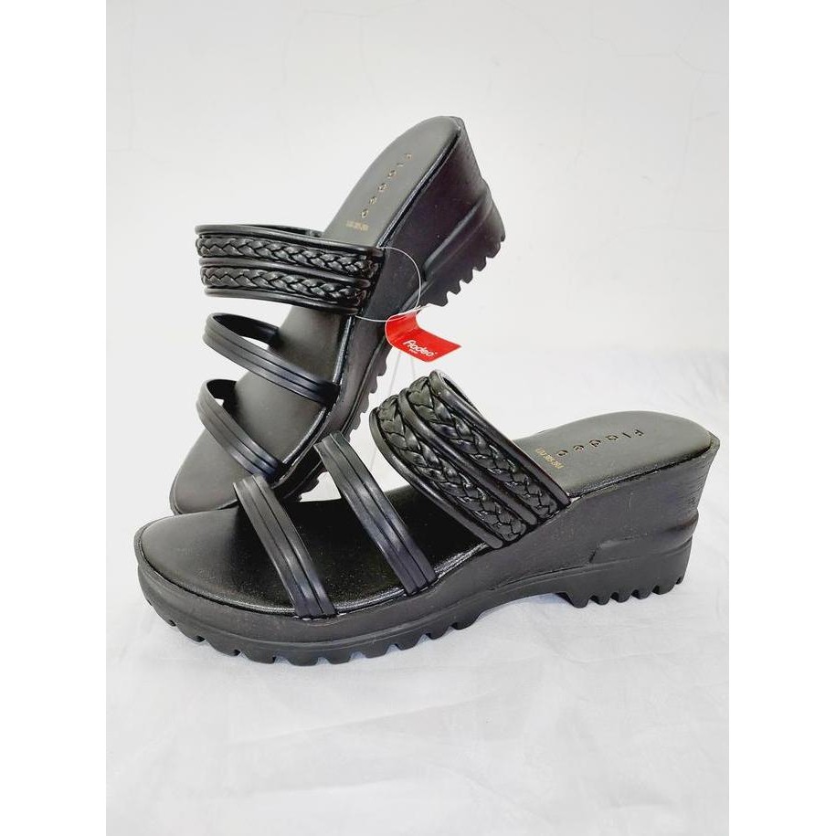 Terlaris, Fladeo Ori Mall Fld110 Sendal Wedges Wanita Kepang Tali 3 Tinggi 7Cm