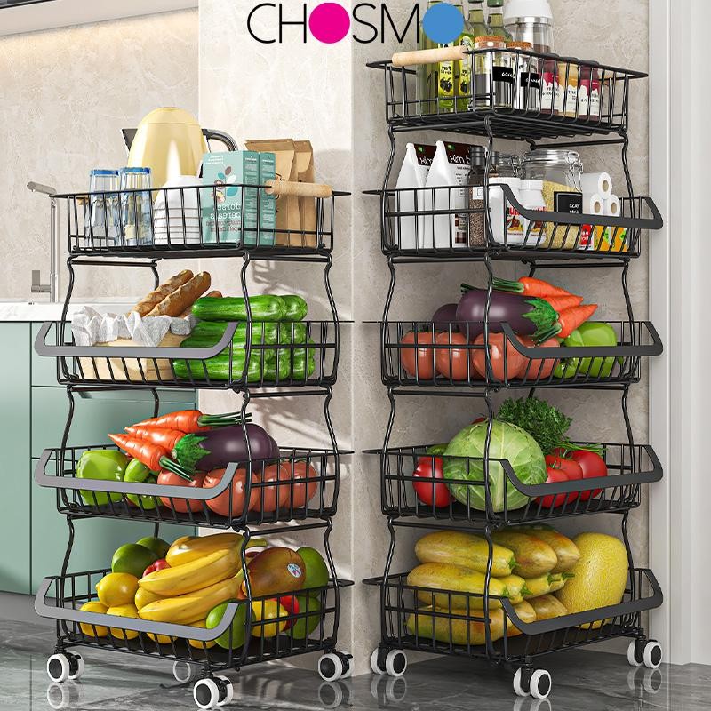 Rak dapur multifungsi rak keranjang buah dan sayuran rak keranjang bawang keranjang sayur dan buah