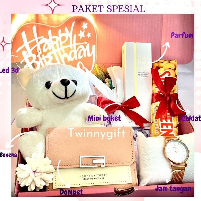 SPECIAL HAMPERS KADO CEWEK ULANG TAHUN VALENTINE HADIAH PACAR ANNIVERSARY WISUDA BONEKA JAM TANGAN A