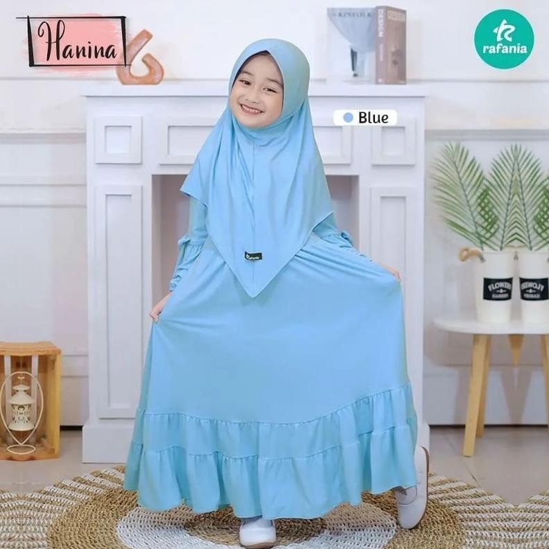 New Hanina Kids Syar'I Set Khimar/Gamis Anak Termurah Model Terbaru /Gamis Anak Terbaru Umur 6-12 Ta