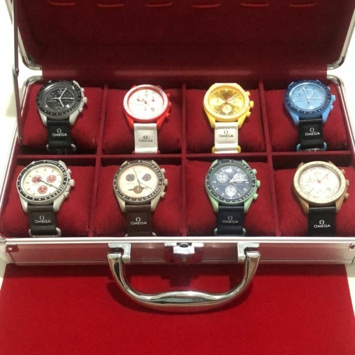 CUCI GUDANG jam omega x swatch 1 set, kondisi baru,