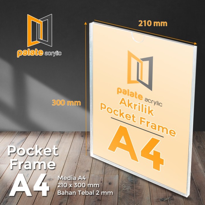 

HOT SALE! ACRYLIC POCKET FRAME / AKRILIK THICKER / AKRILIK POCKET A4 2MM