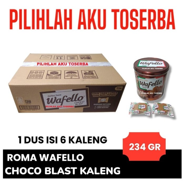 

Roma Wafello CHOCO CHOCOLATE KALENG - ( HARGA 1 DUS )