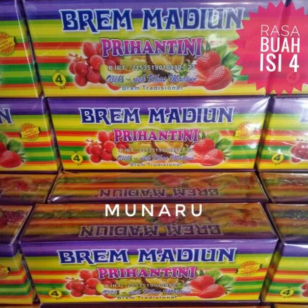 

Brem Rasa Buah Jumbo isi 4 batang Brem Madiun Prihantini Premium