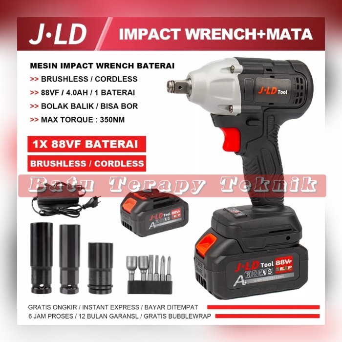 BEBAS ONGKIR - Pembuka baut JLD Tools 48S Buka Baut Cordless impact wrench 1 batrei