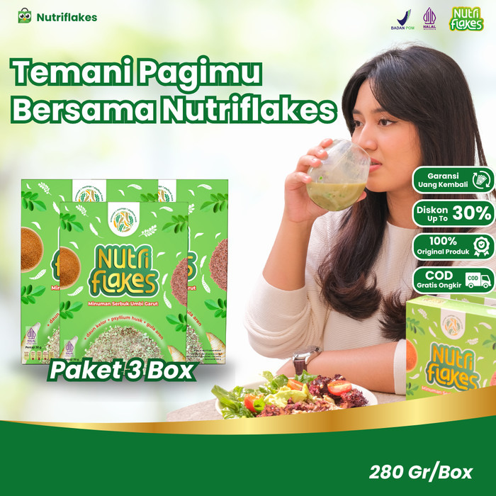 

NUTRIFLAKES Sereal Umbi Garut Tinggi Vitamin dan Serat - 3 Box