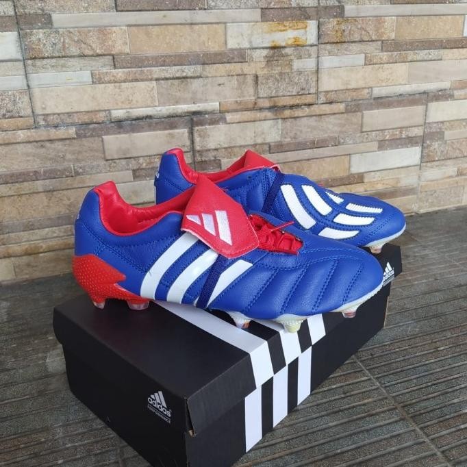 Sepatu Bola Adidas Predator Mania Remake Blue Red Fg soccer Terlaris
