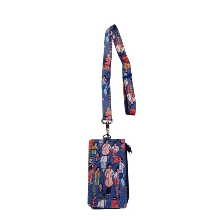 

Lanyard ID Card Holder Wallet KEBAYA BLUE Kamalika Artprints
