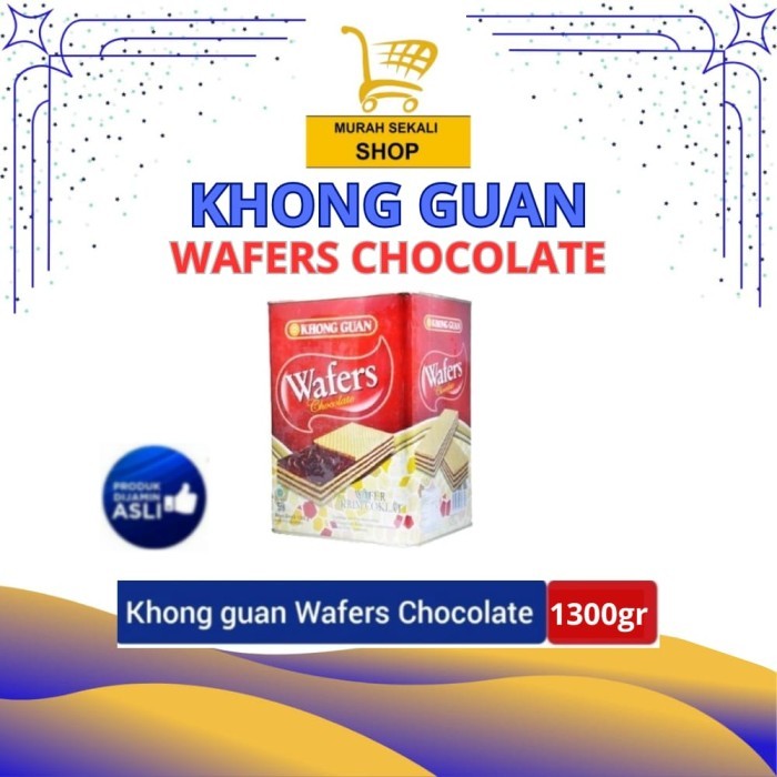 

Khong Guan Wafers Chocolate 1300Gr / Khong Guan Chocolate Wafer Kaleng