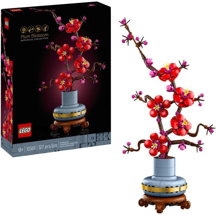 

LEGO Icons Plum Blossom Flower Decor Display 10369 Zero-Maintenance Plant Gift for Adults