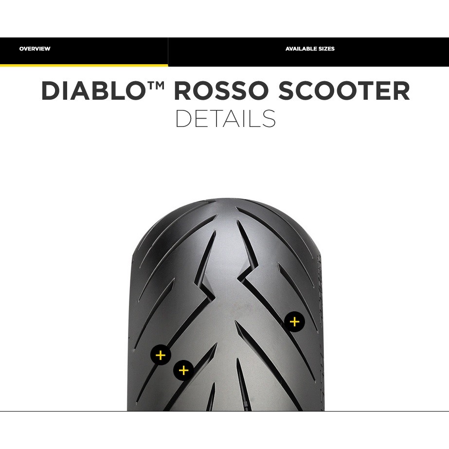 Pirelli Diablo Rosso Scooter 120 70 13 Tubeless Ban Luar Motor Nmax Depan FREE PENTIL PRODUKSI BARU