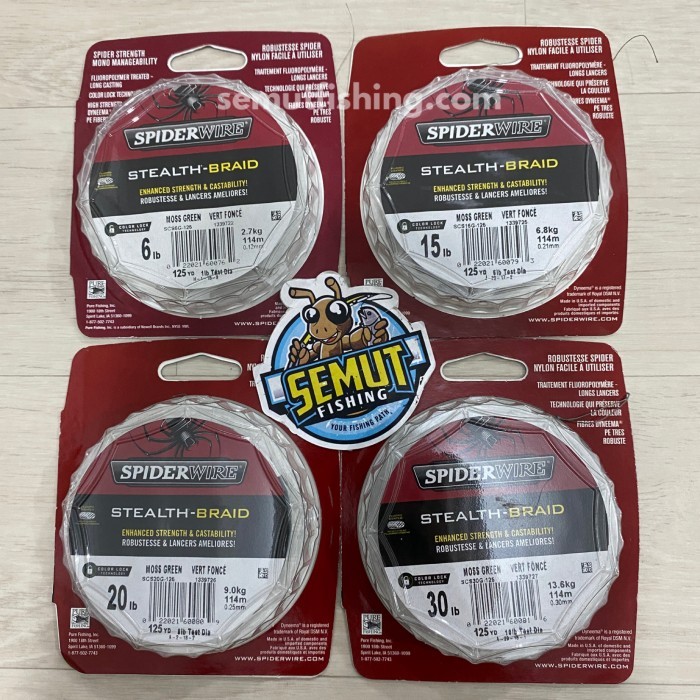 PE SPIDERWIRE STEALTH-BRAID MOSS GREEN 125YD