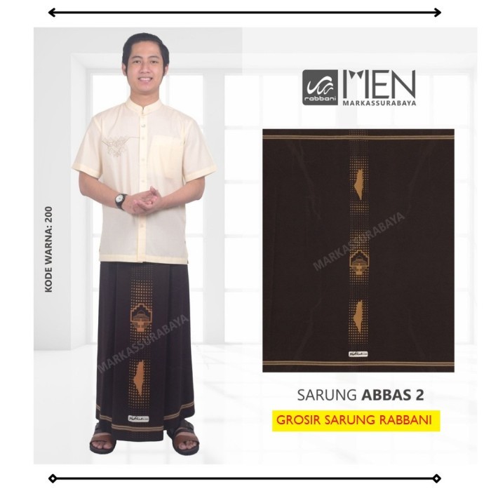Rabbani Sarung Palestina Abbas 2 Coklat Tua Motif Palestine Terbaru
