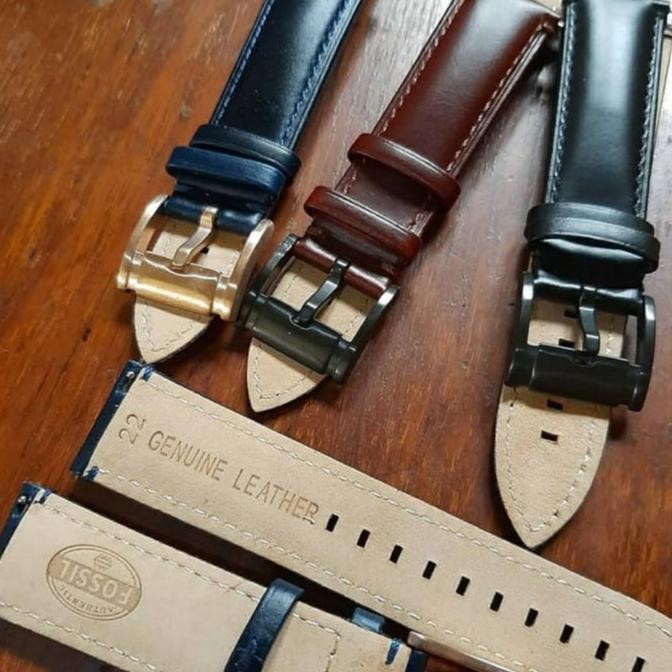 Strap Jam Kulit Asli Tali Jam Fossil Original 22mm Quick Buckle Fossil Terlaris
