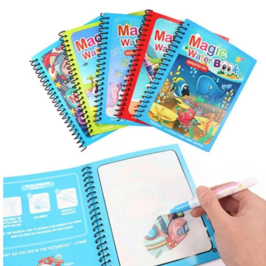 

Buku gambar air No Mess! buku gambar ajaib free pen magic water book