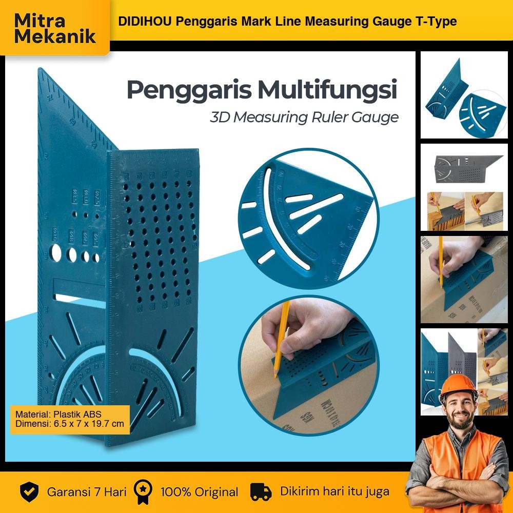 

DIDIHOU Penggaris Mark Line Measuring Gauge T-Type Ruler 90 Degree - M141426