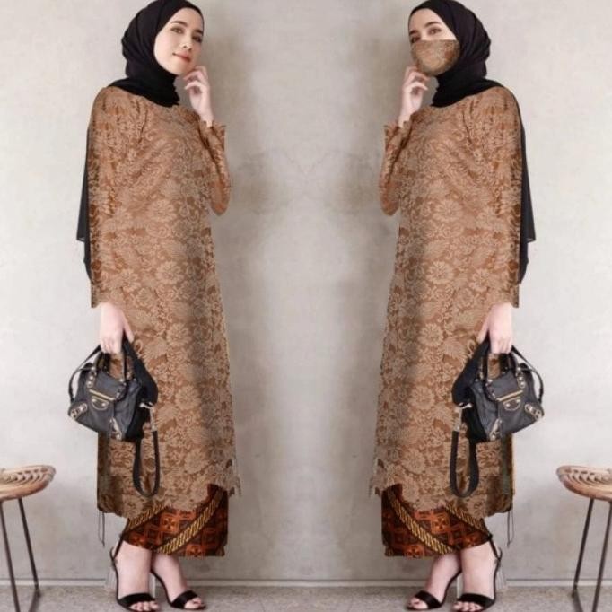 KEBAYA TUNIK BROKAT JUMBO WARNA HITAM /KEBAYA PERNIKAHAN HANYA ATASAN MRS04