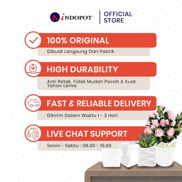 COBA VAS KOTAK POT MINI BAHAN KERAMIK TEMPAT BUNGA DEKORASI VAS BUNGA KOTAK WRT8410