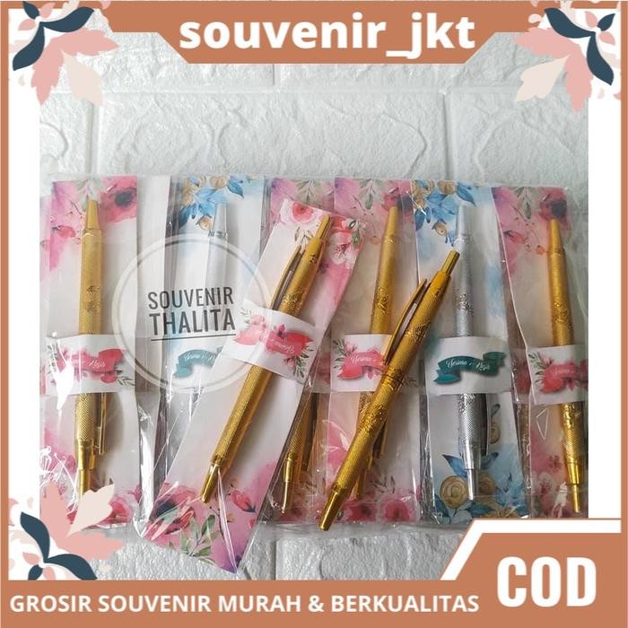 

terbaru !!! souvenir pulpen emas perak bunga kemasan alas kertas kado isi 100 pcs sovenir hadiah