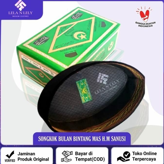 Diskon Peci Hitam Polos Bulan Bintang Mas H.M Sanusi Tinggi 8 Model Susun