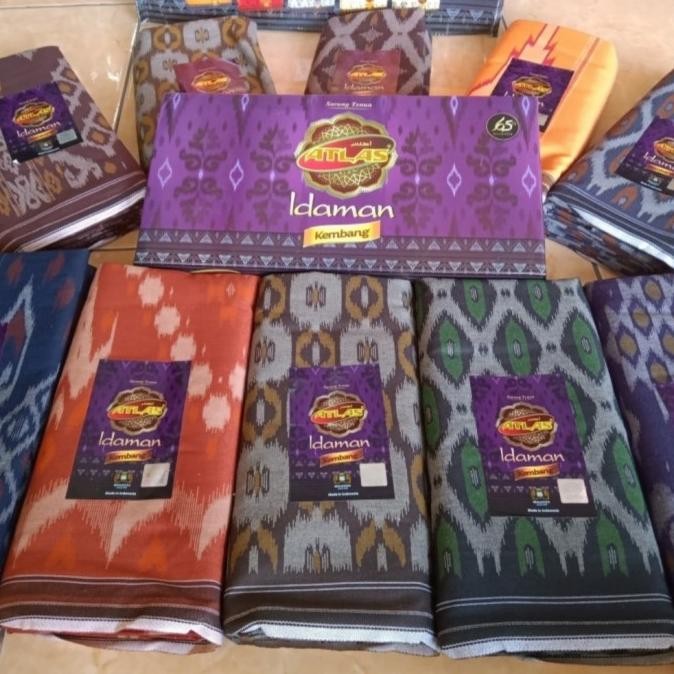 Spesial 1/2 Kodi Sarung Atlas Idaman Kembang Harmoni Harga 10 Pcs Warna Random