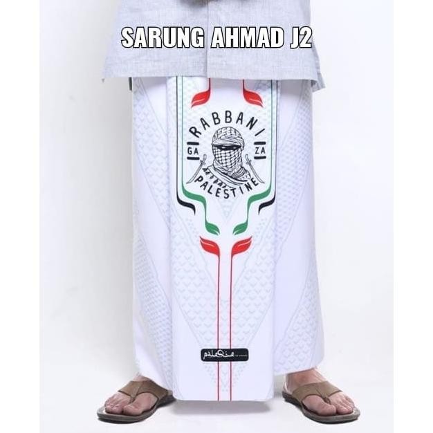 Spesial Rabbani Sarung Palestina Ahmad J2 Putih Motif Palestine Terbaru