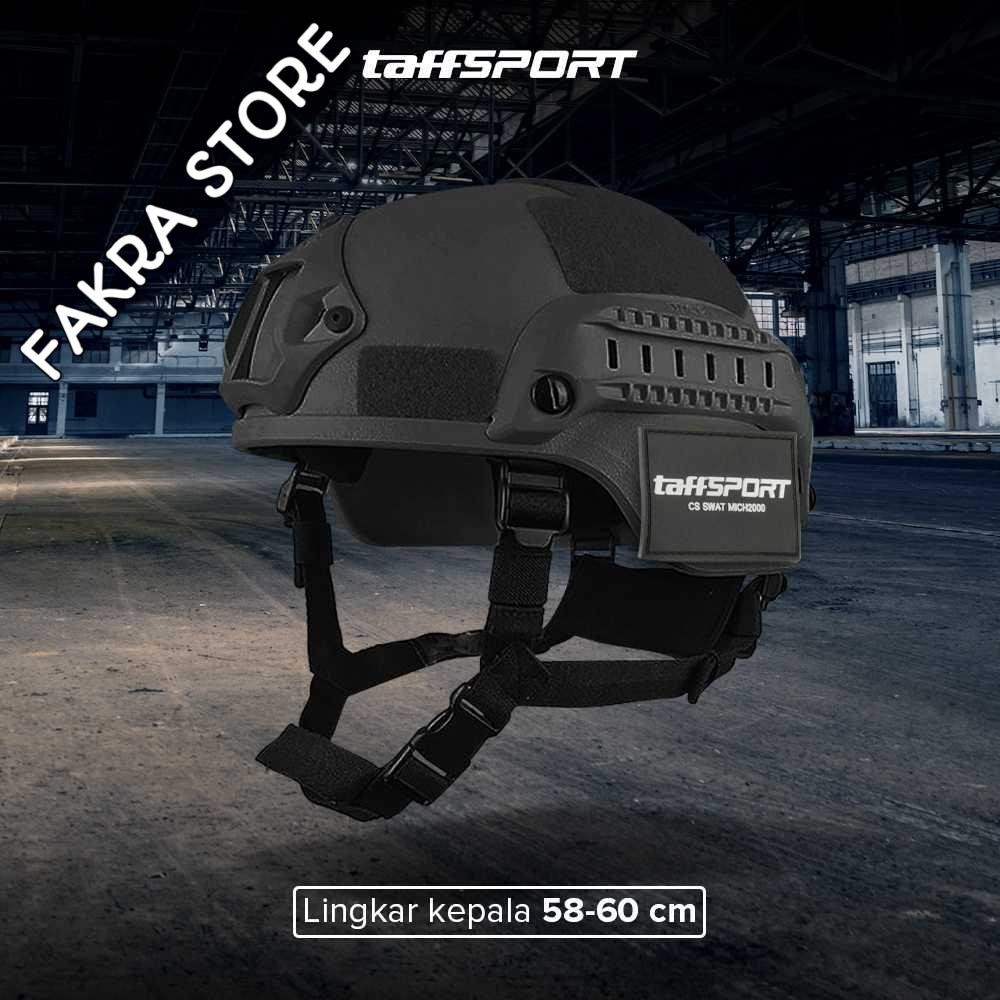 TaffSPORT Helm Tactical Airsoft Gun Paintball CS SWAT Helmet - MICH2000 Original Termurah