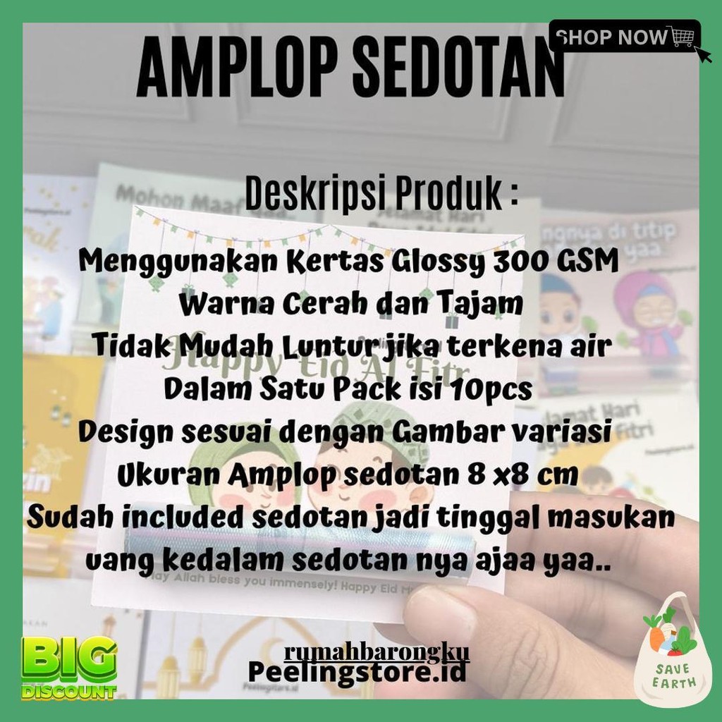 

Amplop Lebaran I Amplop Sedotan Isi 10 Pcs Gratis Ongkir