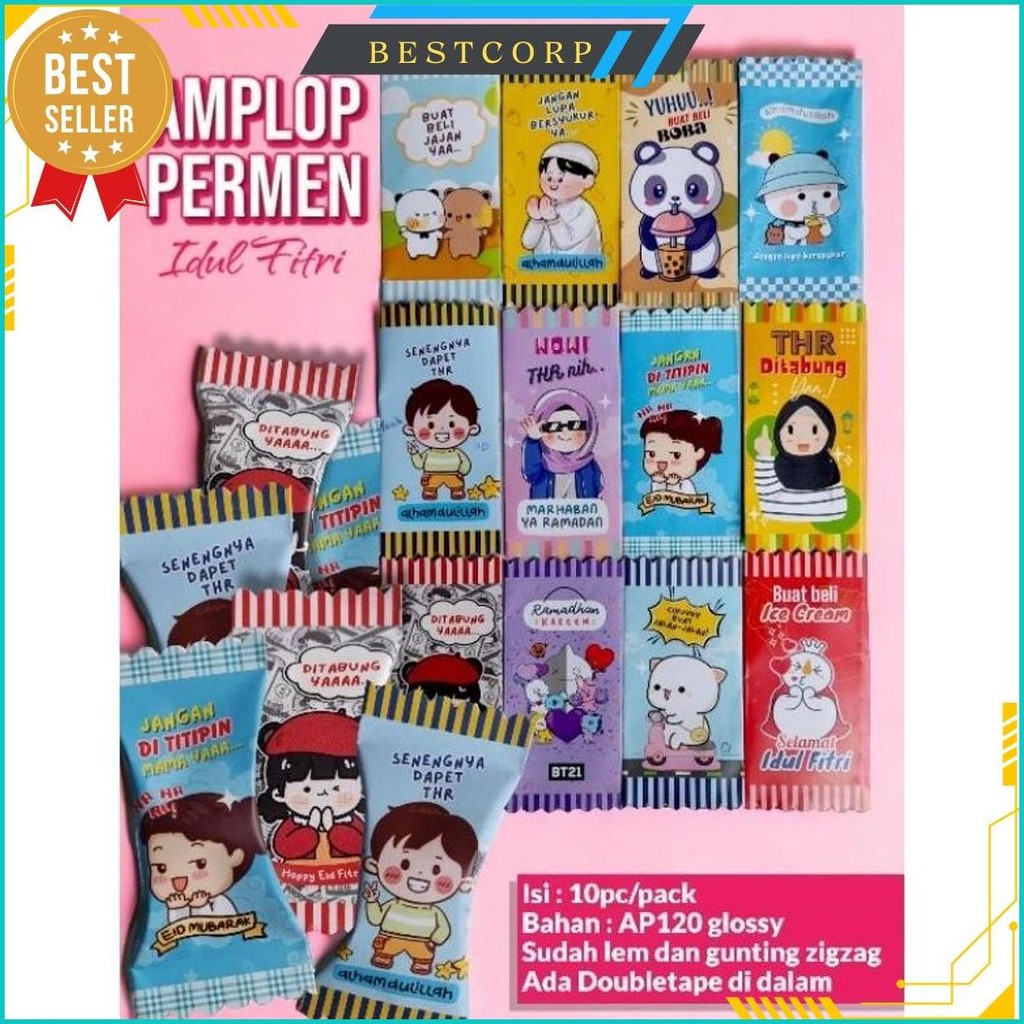 

Amplop Permen Lebaran Viral Isi 10 Pc/Pack Siap Pakai Original Produk