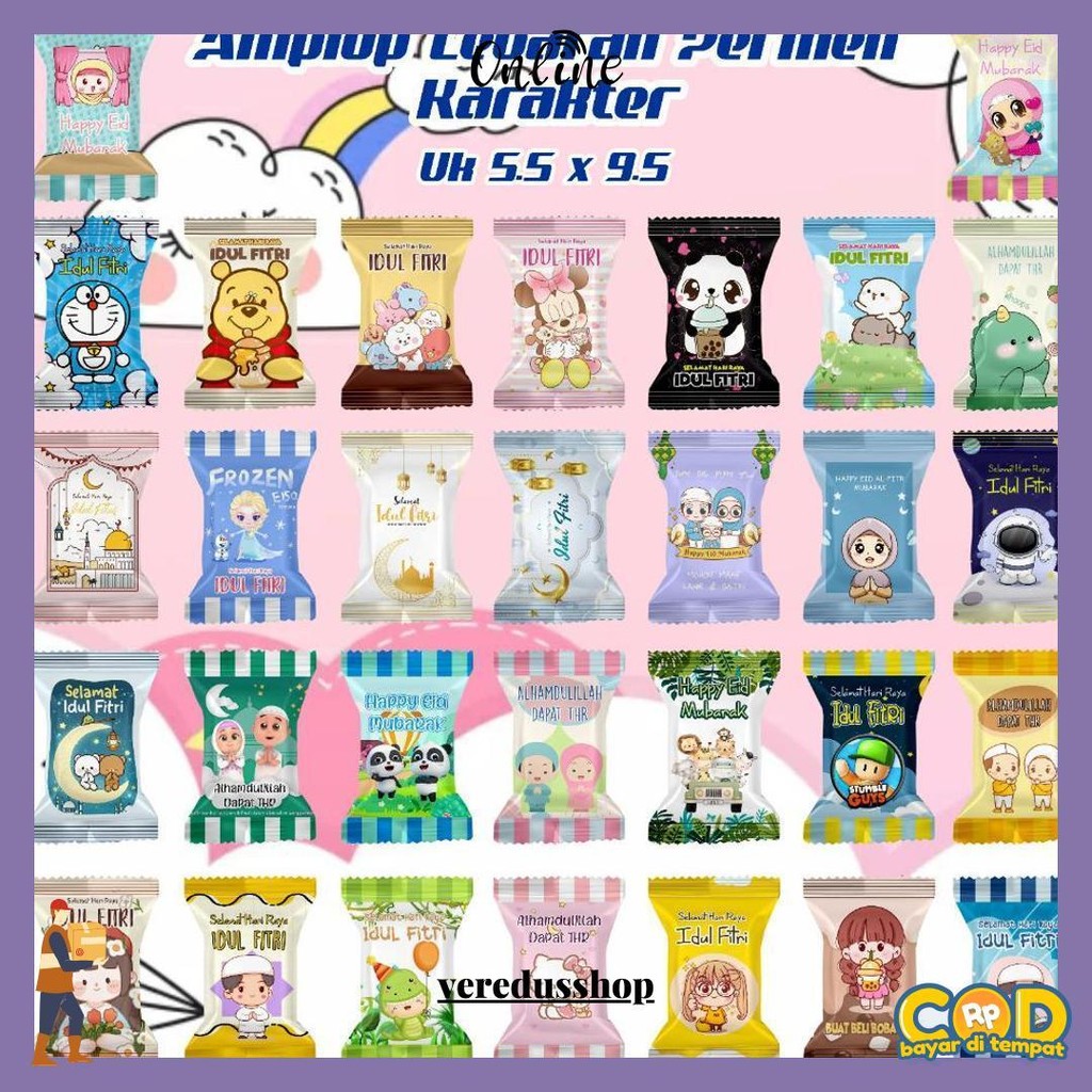 

Amplop Lebaran Permen Viral [ Motif Karakter ] Terlaris