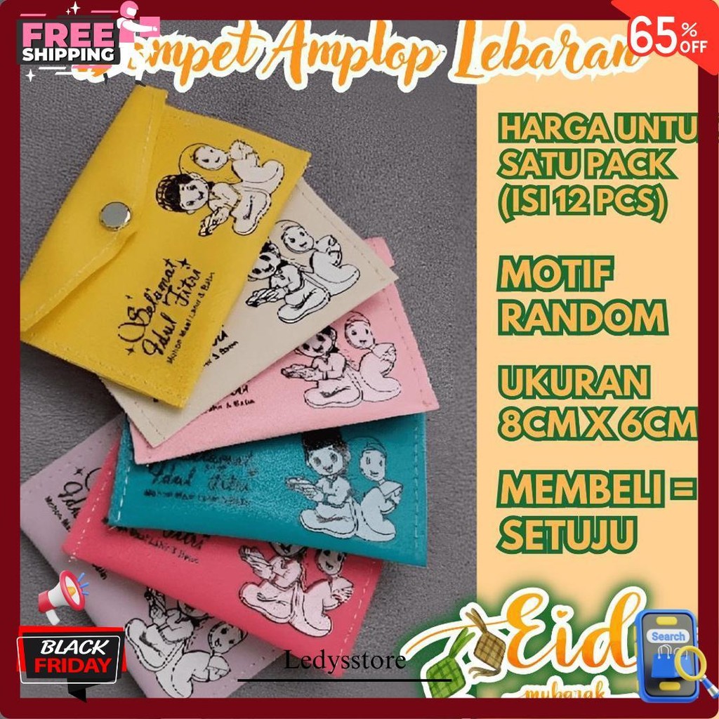 

12 Pcs Dompet Amplop Lebaran Angpao Idul Fitri Dompet Hari Raya Printing Siap Kirim