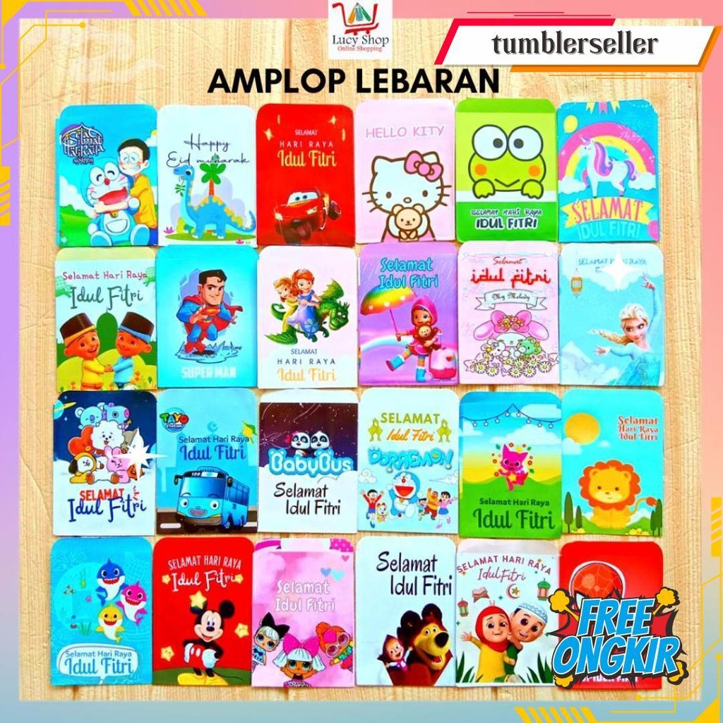 

Amplop Lebaran Idul Fitri Motif Kartun Karakter Lucu Siap Kirim