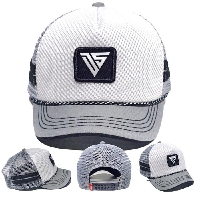 PRODUK TERBARU DSELL CAPS TOPI TRUCKER LIDAH PENDEK TOPI PRIA TRUCKER JARING WHITE GREY TOPI JARING