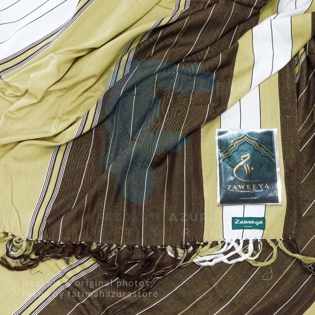 Rida Sorban Tenun Dobby Yaman Original Lokal Zaweeya Salur Yaman Hitam Putih Coklat Hijau Merah Biru