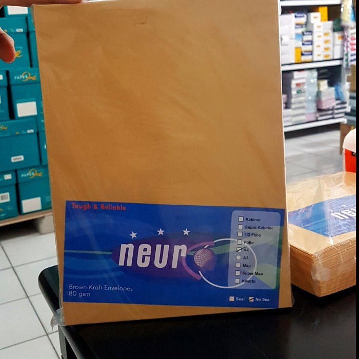 

Amplop Coklat Ukuran A4 Neuro (30 x 22 cm) per pak